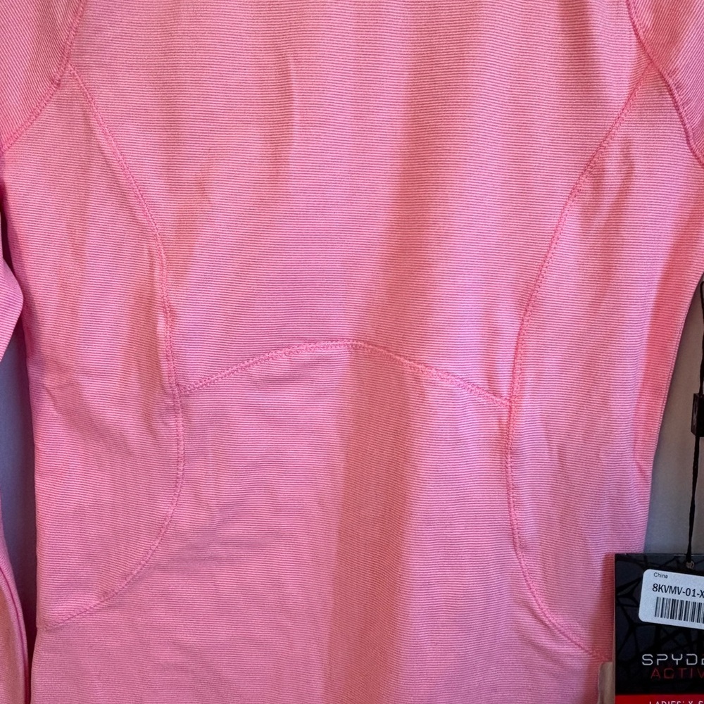 Spider Women’s Long Sleeve Crew Neck Top Pink/white stripped Sz XS NWT. PTP 16” - Picture 4 of 9